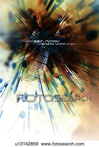 Digital image of an abstract explosion View Large Illustration Stock Illustration - Digital image of an abstract explosion. Fotosearch