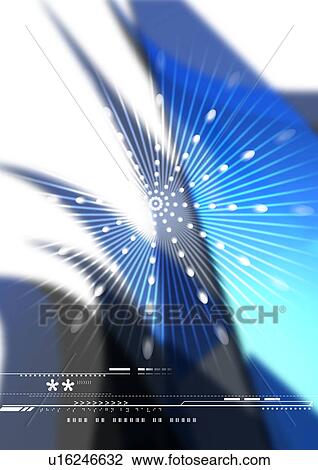Drawing - Dotted pattern superimposed on a blue background. Fotosearch