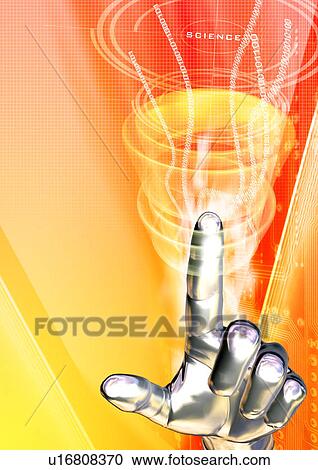 Light streaks emitting from a metallic human hand View Large Illustration Clipart - Light streaks emitting from a metallic human hand. Fotosearch