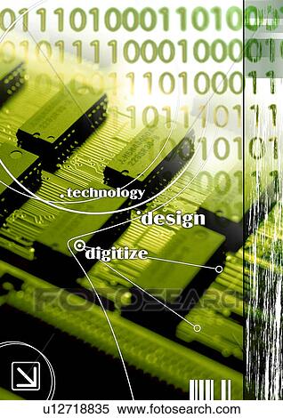 Circuit board superimposed on a green background View Large Illustration Stock Illustration - Circuit board superimposed on a green background. Fotosearch