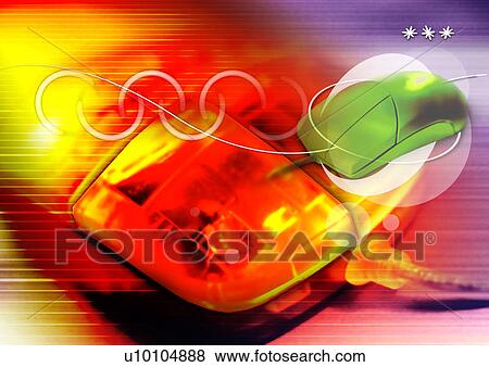 Computer mouse superimposed on a multi colored background View Large Illustration Stock Illustration - Computer mouse superimposed on a multi colored background. Fotosearch