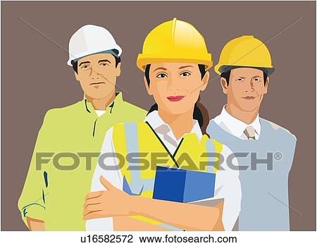 Drawing - Studio shot of engineers . Fotosearch
