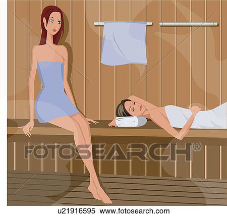 Stock Illustration - Women relaxing after having spa. Fotosearch