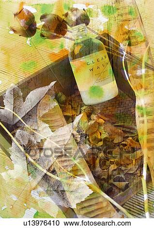 Clipart - Spa products superimposed on a pastel background. Fotosearch