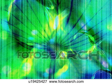 Stock Illustration - Close-up of a leaf superimposed on a green background. Fotosearch