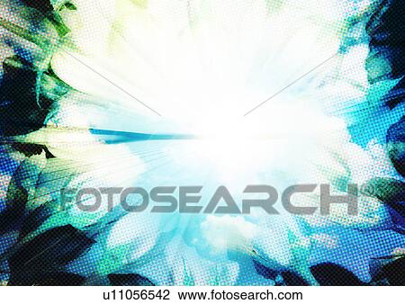 Flower superimposed on a glowing background View Large Illustration Drawing - Flower superimposed on a glowing background. Fotosearch
