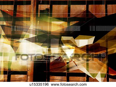 Stock Illustration - Abstract explosion superimposed on a linear pattern. Fotosearch