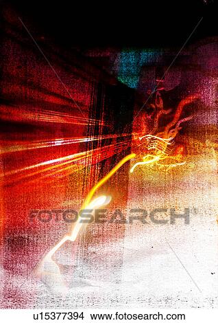 Light streaks superimposed on a glowing background View Large Illustration Stock Illustration - Light streaks superimposed on a glowing background. Fotosearch