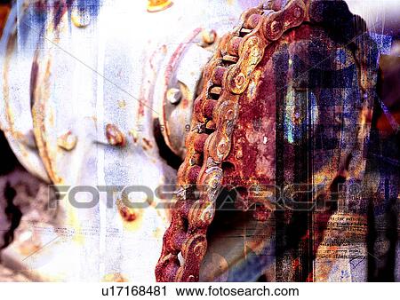 Rusted metal chain superimposed on a grey background View Large Illustration Clip Art - Rusted metal chain superimposed on a grey background. Fotosearch
