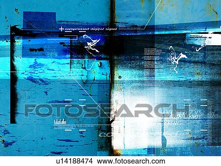Text superimposed on a blue background View Large Illustration Stock Illustration - Text superimposed on a blue background. Fotosearch
