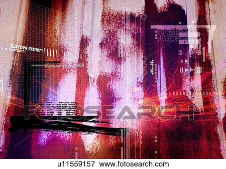 Stock Illustration - Text superimposed on a red background. Fotosearch