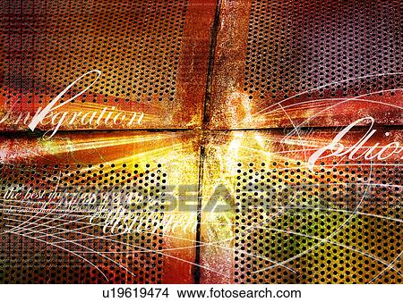 Text superimposed on a rusted background View Large Illustration Stock Illustration - Text superimposed on a rusted background. Fotosearch