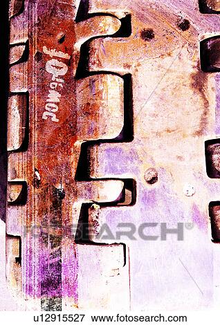 Text superimposed on a rusted metal hinge View Large Illustration Stock Illustration - Text superimposed on a rusted metal hinge. Fotosearch