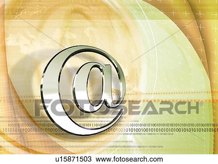 Internet symbol superimposed on a glowing background View Large Illustration Drawing - Internet symbol superimposed on a glowing background. Fotosearch
