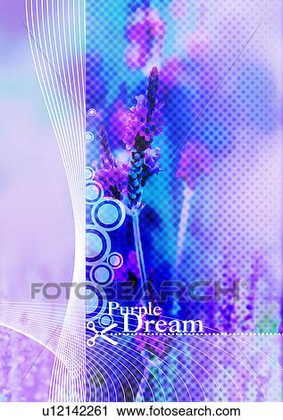 Clip Art - Flowers superimposed on a multi colored background. Fotosearch