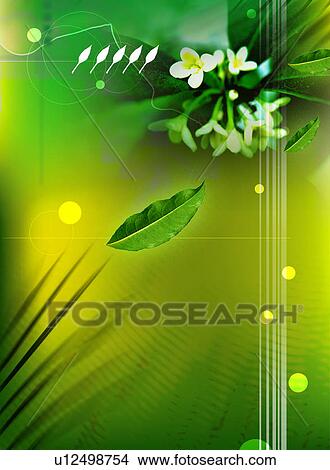 Stock Illustration - Flowers superimposed on a colored background. Fotosearch