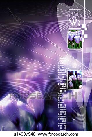 Flowers superimposed on a colored background View Large Illustration Stock Illustration - Flowers superimposed on a colored background. Fotosearch