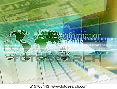 World map superimposed on a green background View Large Illustration Drawing - World map superimposed on a green background. Fotosearch