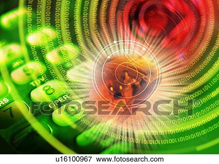 Dial pad superimposed on a green background of binary code View Large Illustration Stock Illustration - Dial pad superimposed on a green background of binary code. Fotosearch