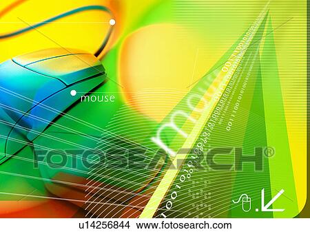 Stock Illustration - Computer mouse superimposed on a multi colored background. Fotosearch