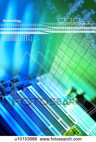 Stock Illustration - Graphs superimposed on a blue background. Fotosearch