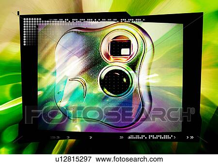 Close-up of a camera superimposed on a frame View Large Illustration Stock Illustration - Close-up of a camera superimposed on a frame. Fotosearch