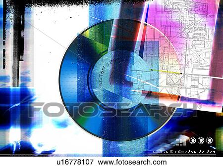 CD superimposed on a blue and black background View Large Illustration Stock Illustration - CD superimposed on a blue and black background. Fotosearch