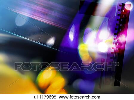 Blue pattern on a glowing background View Large Illustration Stock Illustration - Blue pattern on a glowing background. Fotosearch