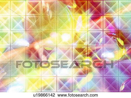 Drawing - Tiled pattern of pastel squares. Fotosearch