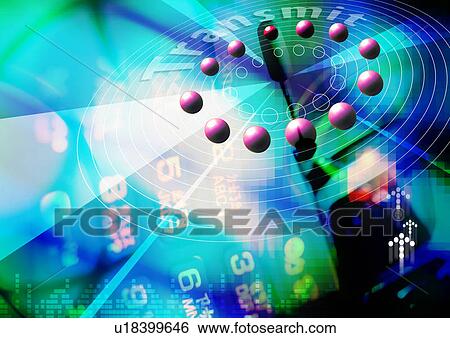Satellite dish superimposed on a blue background View Large Illustration Stock Illustration - Satellite dish superimposed on a blue background. Fotosearch