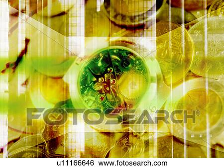 Array of coins superimposed on a yellow background View Large Illustration Stock Illustration - Array of coins superimposed on a yellow background. Fotosearch