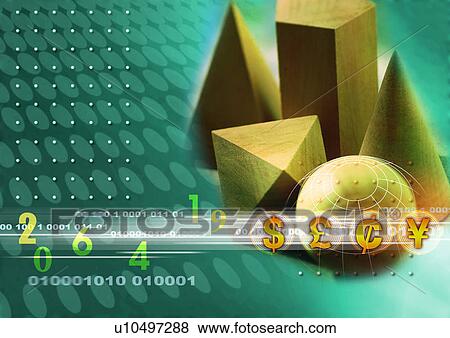 Numbers and currency symbols superimposed on a green background View Large Illustration Stock Illustration - Numbers and currency symbols superimposed on a green background. Fotosearch