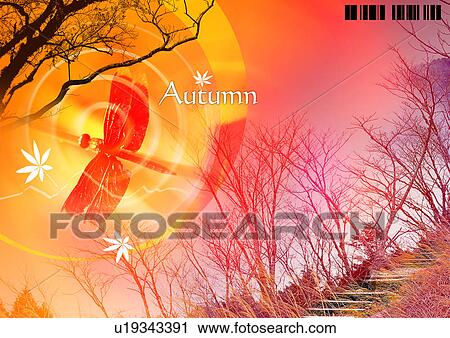 Dragonfly superimposed on an image of the wilderness View Large Illustration Clip Art - Dragonfly superimposed on an image of the wilderness. Fotosearch