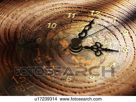 Clock face superimposed on a brown background View Large Illustration Stock Illustration - Clock face superimposed on a brown background. Fotosearch