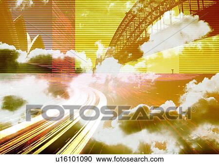 Glowing light streaks superimposed on a striped background View Large Illustration Clipart - Glowing light streaks superimposed on a striped background. Fotosearch