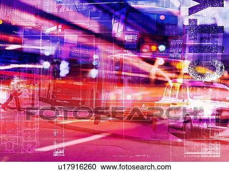 Pink and red pattern superimposed on a road scene View Large Illustration Clipart - Pink and red pattern superimposed on a road scene. Fotosearch