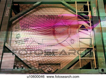 Stock Illustration - Industrial installation superimposed on a pink pattern. Fotosearch