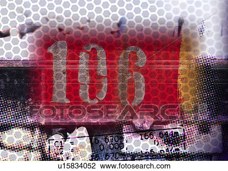Numbers superimposed on a honeycomb pattern View Large Illustration Drawing - Numbers superimposed on a honeycomb pattern. Fotosearch