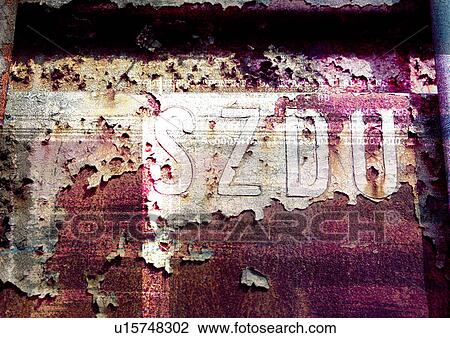 Text superimposed on a peeling wall View Large Illustration Drawing - Text superimposed on a peeling wall. Fotosearch