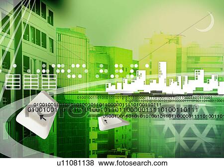 Computer keys superimposed on a green background View Large Illustration Stock Illustration - Computer keys superimposed on a green background. Fotosearch