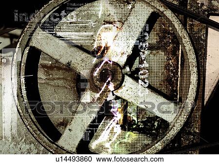 Close-up of a wheel superimposed on a grey background View Large Illustration Clipart - Close-up of a wheel superimposed on a grey background. Fotosearch