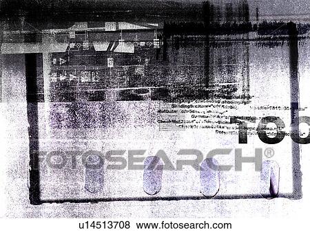Stock Illustration - Text superimposed on a grey background. Fotosearch