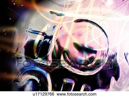 Close-up of a metallic surface superimposed on a dark background View Large Illustration Stock Illustration - Close-up of a metallic surface superimposed on a dark background. Fotosearch