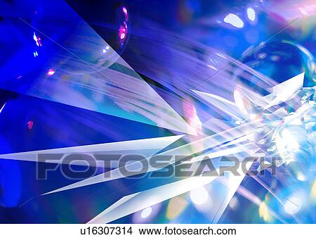 Stock Illustration - Jagged shapes superimposed on a blue background. Fotosearch