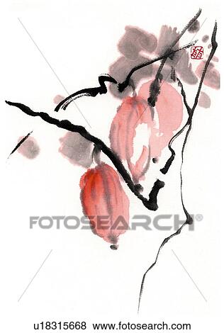 Snake gourd, ink brush painting, white background, cut out View Large Illustration Stock Illustration - Snake gourd, ink brush painting, white background, cut out. Fotosearch