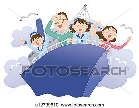 A family on a ship, Illustration View Large Illustration Clipart - A family on a ship, Illustration. Fotosearch