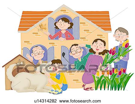 Drawing - Family Image, Illustration. Fotosearch