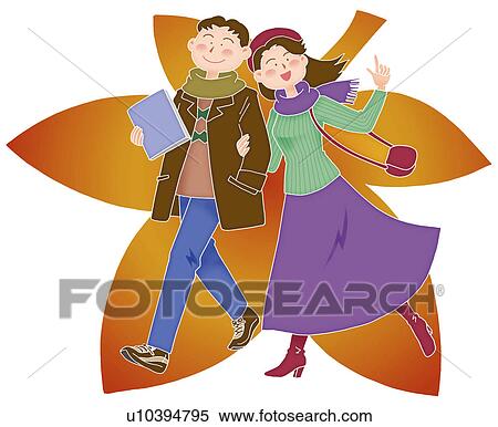 Young man and woman dating, Illustration View Large Illustration Stock Illustration - Young man and woman dating, Illustration. Fotosearch