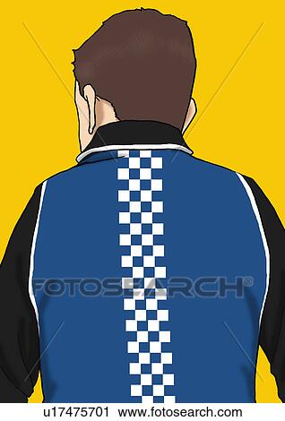 Rear view of a young man, Portrait, Illustration View Large Illustration Clip Art - Rear view of a young man, Portrait, Illustration. Fotosearch