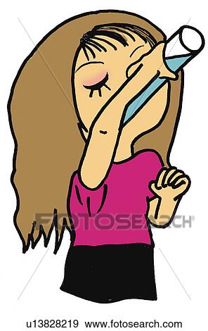 A girl drinking, Illustration, Cartoon, Portrait View Large Illustration Stock Illustration - A girl drinking, Illustration, Cartoon, Portrait. Fotosearch
